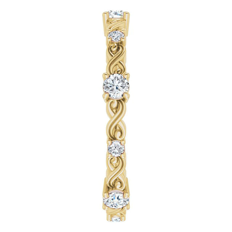 2.5mm Infinity Inspired Round Brilliant Moissanite Eternity Ring
