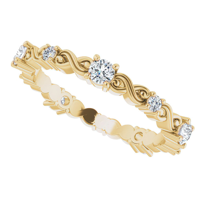 2.5mm Infinity Inspired Round Brilliant Moissanite Eternity Ring