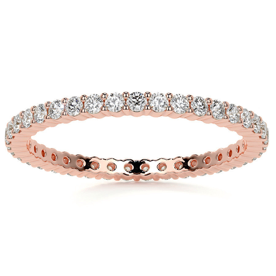 Round Brilliant Shared Prong Moissanite Eternity Ring 0.5ct - 0.6ct