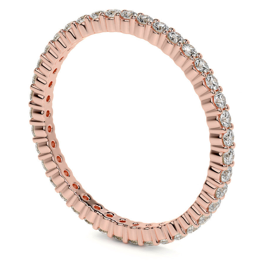 Round Brilliant Shared Prong Moissanite Eternity Ring 0.5ct - 0.6ct