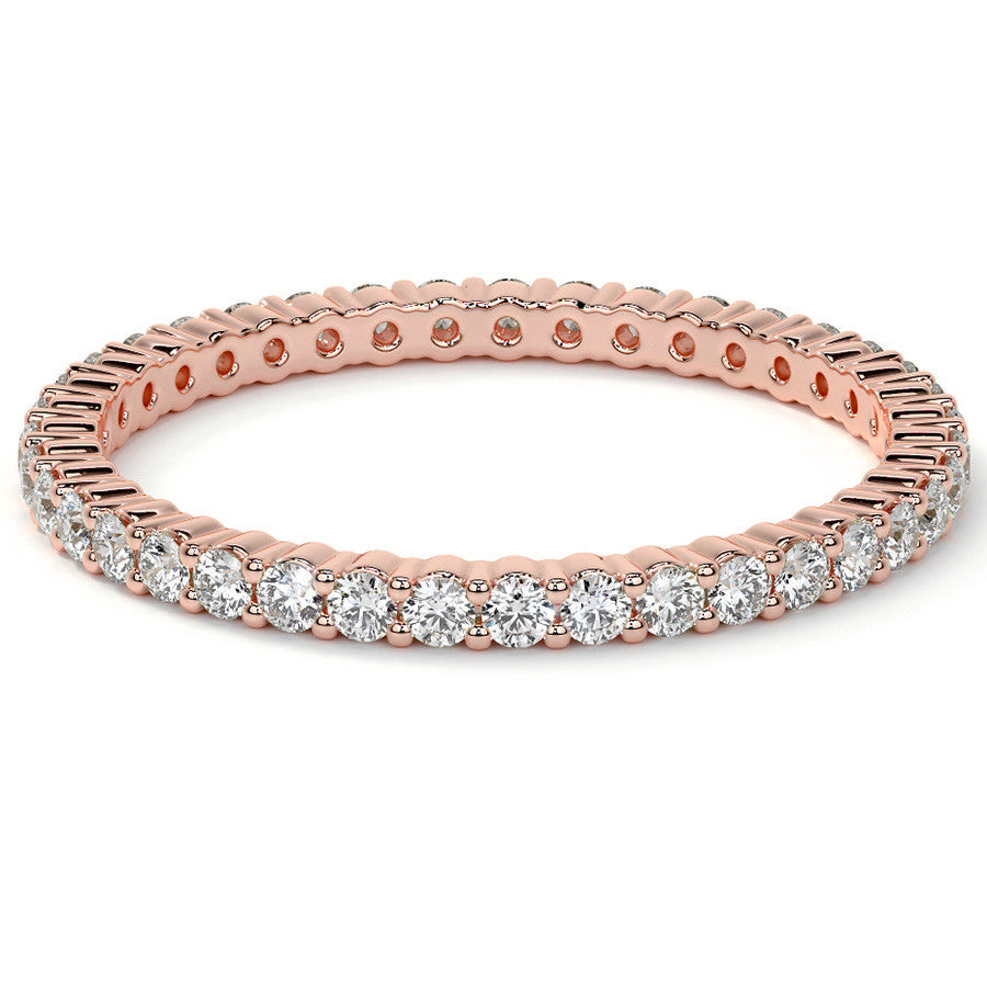 Round Brilliant Shared Prong Moissanite Eternity Ring 0.5ct - 0.6ct
