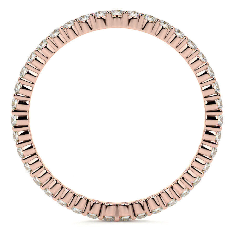 Round Brilliant Shared Prong Moissanite Eternity Ring 0.5ct - 0.6ct