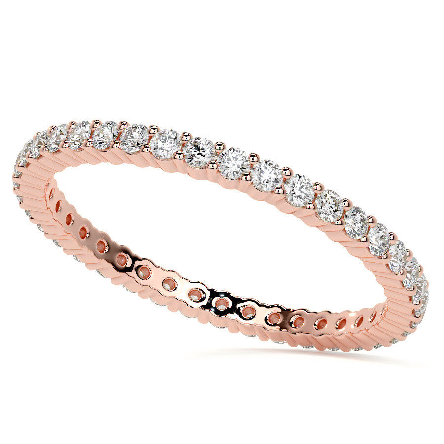 Round Brilliant Shared Prong Moissanite Eternity Ring 0.5ct - 0.6ct