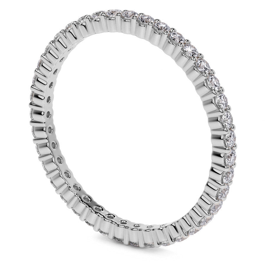 Round Brilliant Shared Prong Moissanite Eternity Ring 0.5ct - 0.6ct