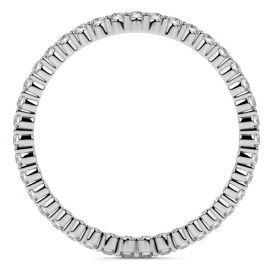 Round Brilliant Shared Prong Moissanite Eternity Ring 0.5ct - 0.6ct
