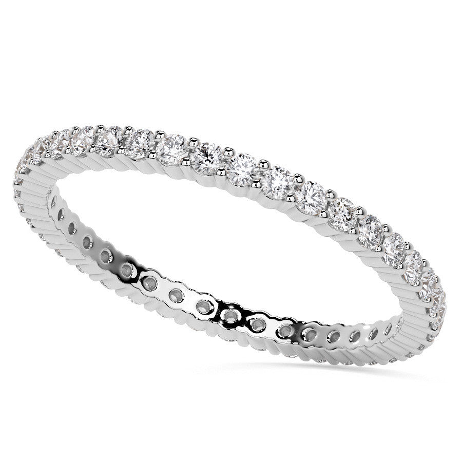 Round Brilliant Shared Prong Moissanite Eternity Ring 0.5ct - 0.6ct