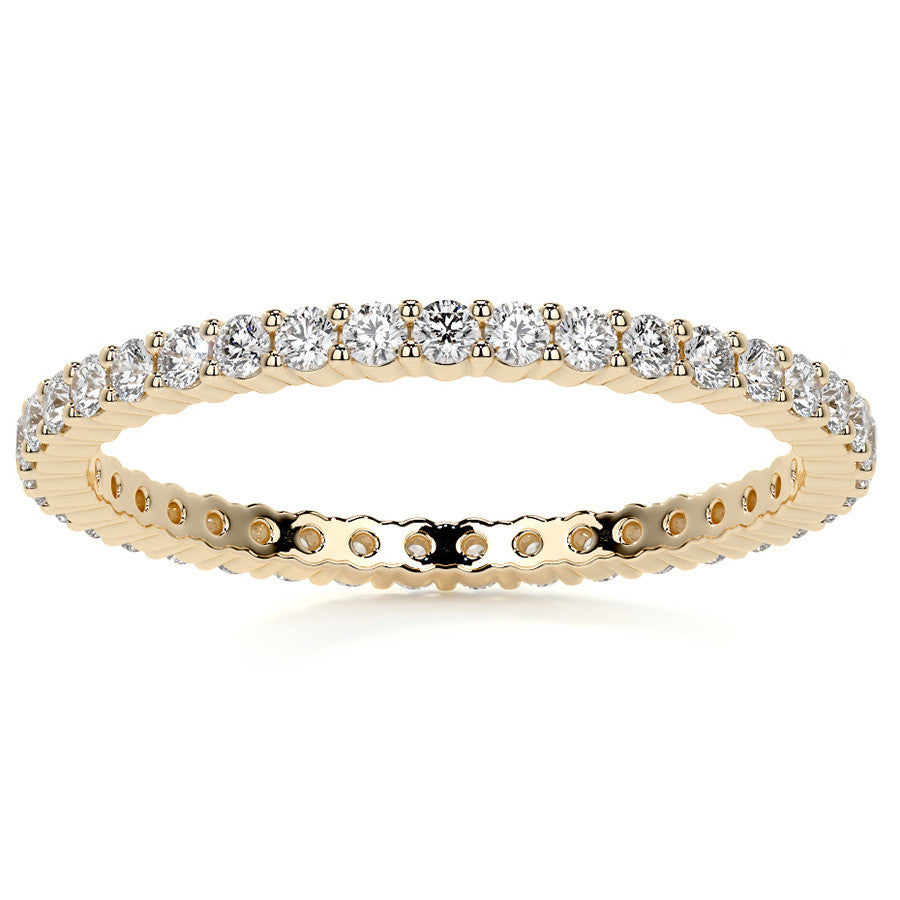 Round Brilliant Shared Prong Moissanite Eternity Ring 0.5ct - 0.6ct