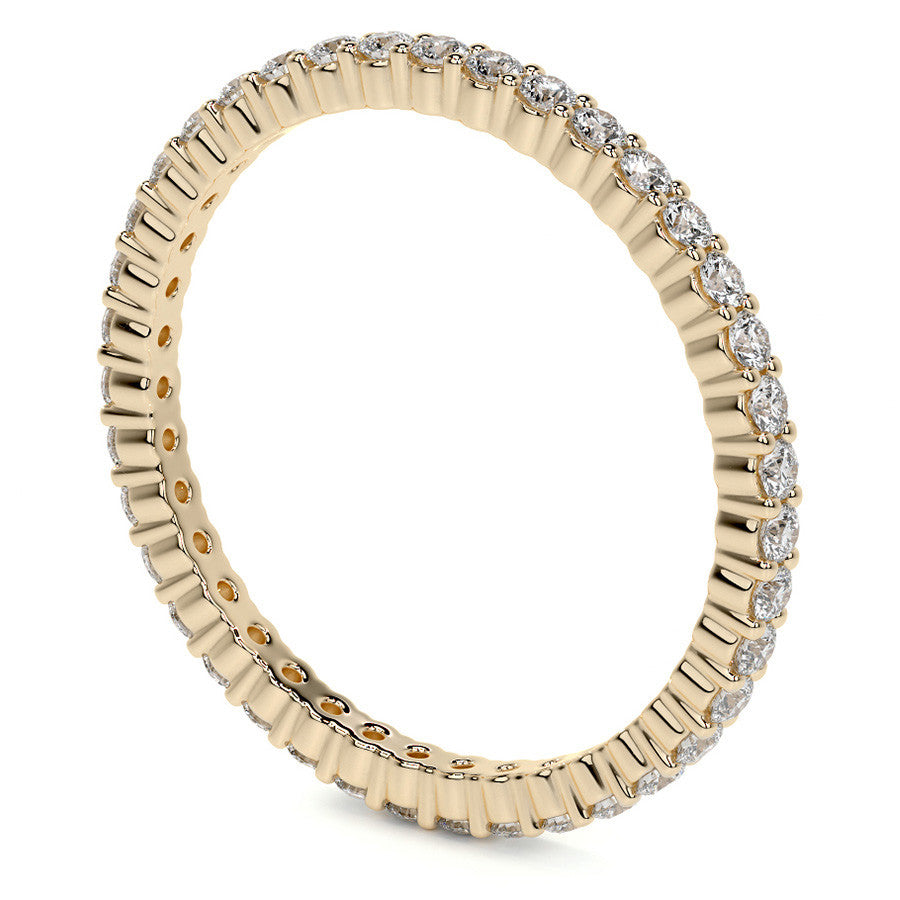 Round Brilliant Shared Prong Moissanite Eternity Ring 0.5ct - 0.6ct