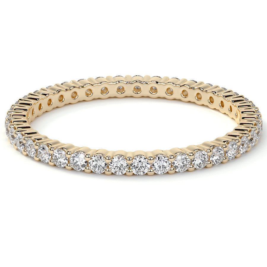 Round Brilliant Shared Prong Moissanite Eternity Ring 0.5ct - 0.6ct
