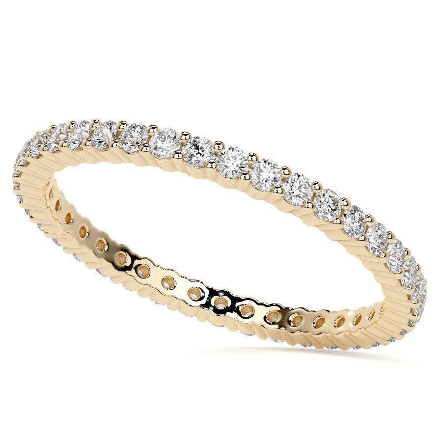 Round Brilliant Shared Prong Moissanite Eternity Ring 0.5ct - 0.6ct