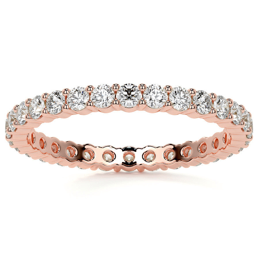 Round Brilliant Shared Prong Moissanite Eternity Ring 0.7ct - 0.9ct