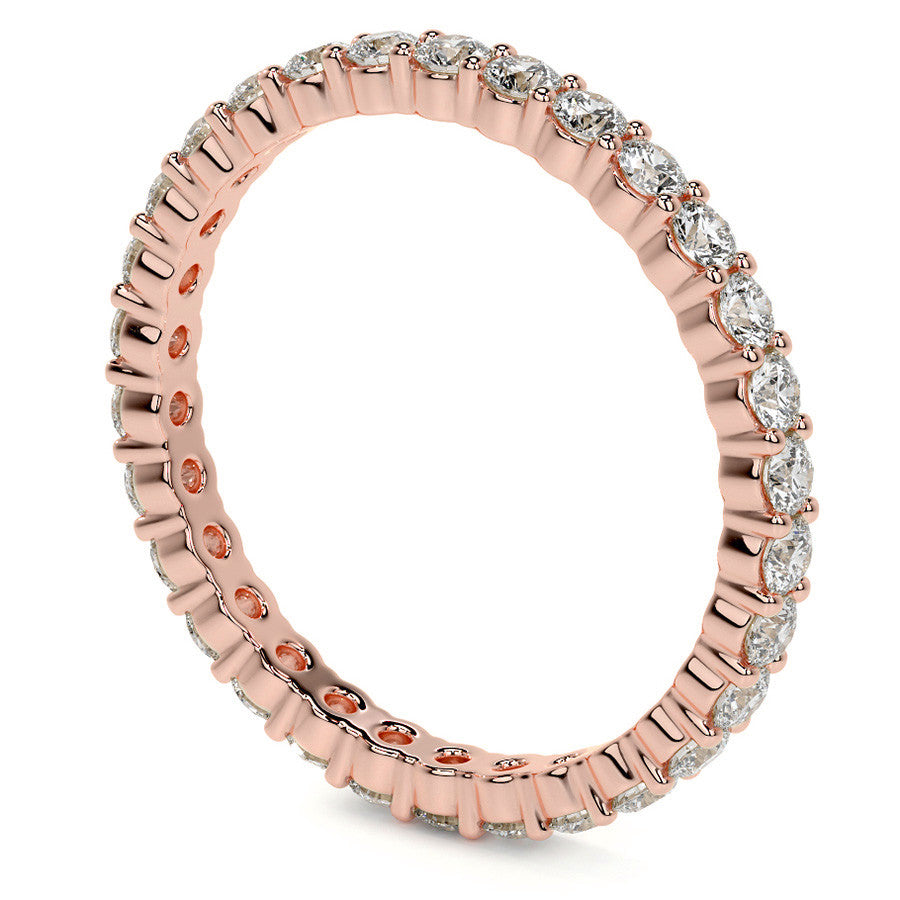 Round Brilliant Shared Prong Moissanite Eternity Ring 0.7ct - 0.9ct