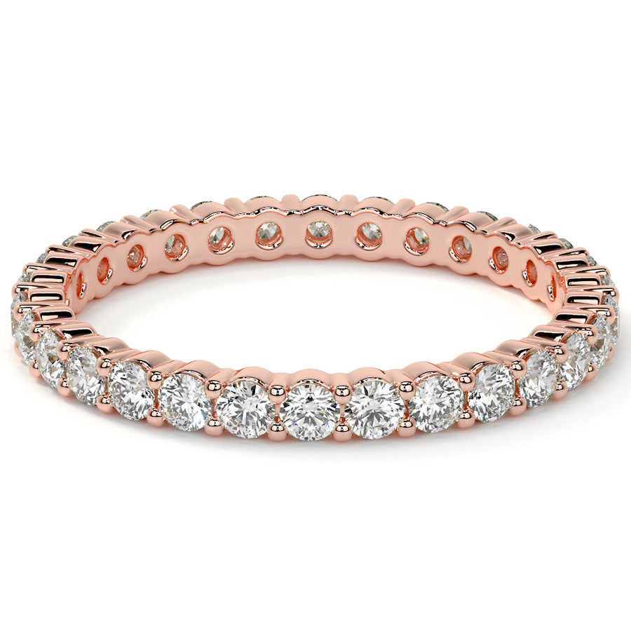 Round Brilliant Shared Prong Moissanite Eternity Ring 0.7ct - 0.9ct