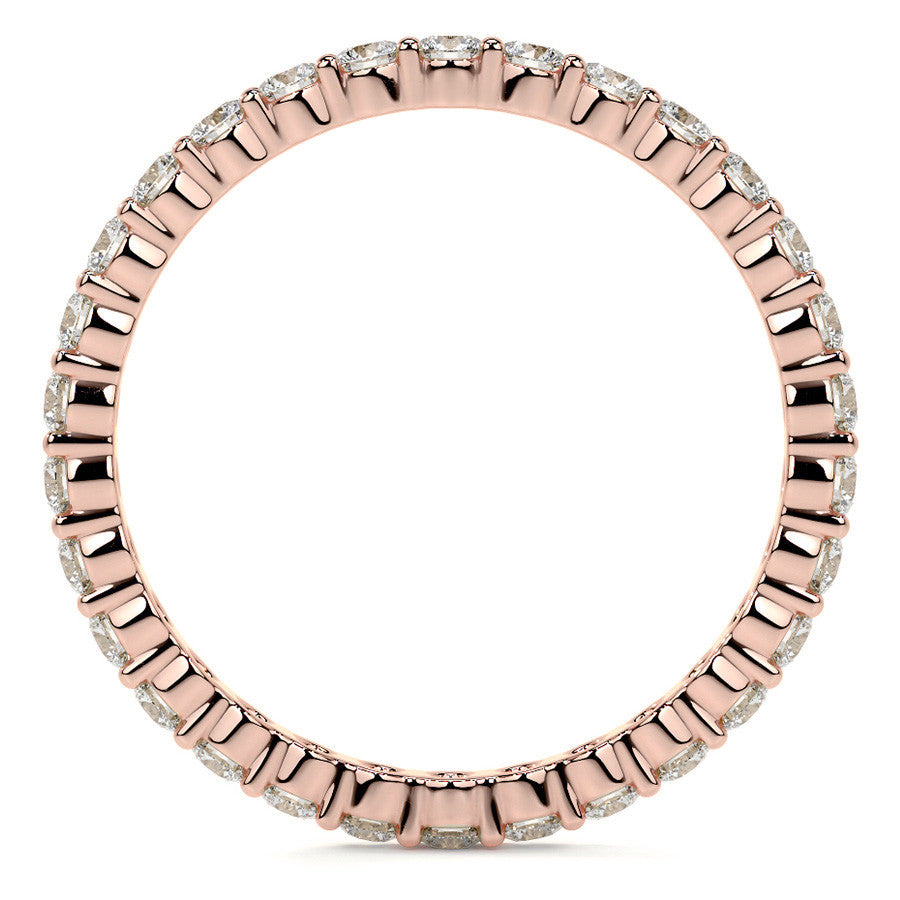 Round Brilliant Shared Prong Moissanite Eternity Ring 0.7ct - 0.9ct