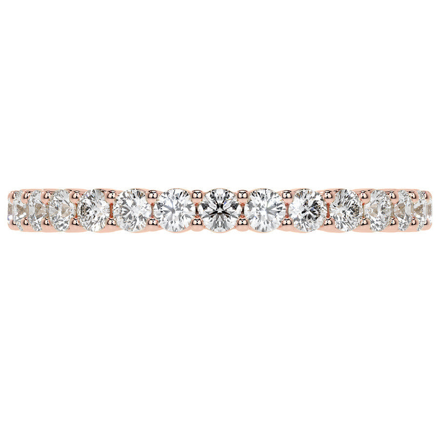 Round Brilliant Shared Prong Moissanite Eternity Ring 0.7ct - 0.9ct