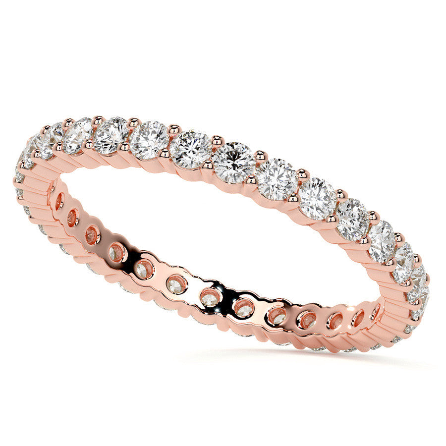 Round Brilliant Shared Prong Moissanite Eternity Ring 0.7ct - 0.9ct