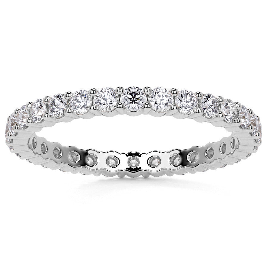 Round Brilliant Shared Prong Moissanite Eternity Ring 0.7ct - 0.9ct