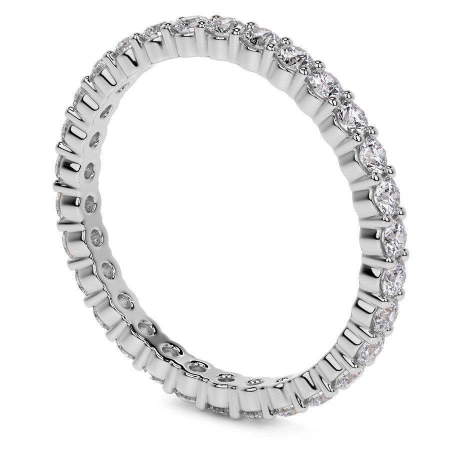 Round Brilliant Shared Prong Moissanite Eternity Ring 0.7ct - 0.9ct