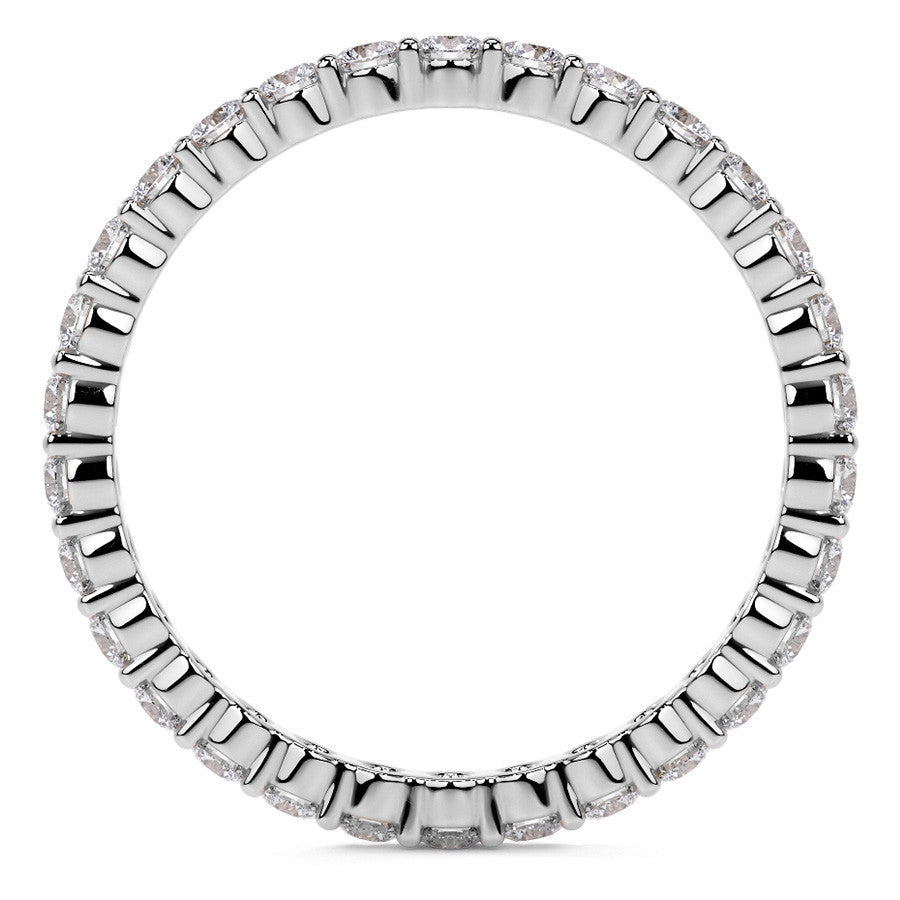 Round Brilliant Shared Prong Moissanite Eternity Ring 0.7ct - 0.9ct