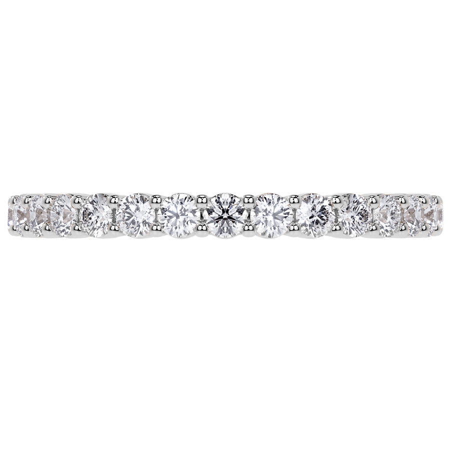 Round Brilliant Shared Prong Moissanite Eternity Ring 0.7ct - 0.9ct
