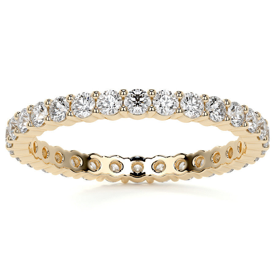 Round Brilliant Shared Prong Moissanite Eternity Ring 0.7ct - 0.9ct