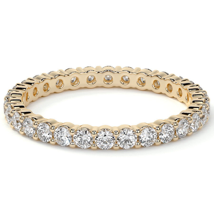 Round Brilliant Shared Prong Moissanite Eternity Ring 0.7ct - 0.9ct