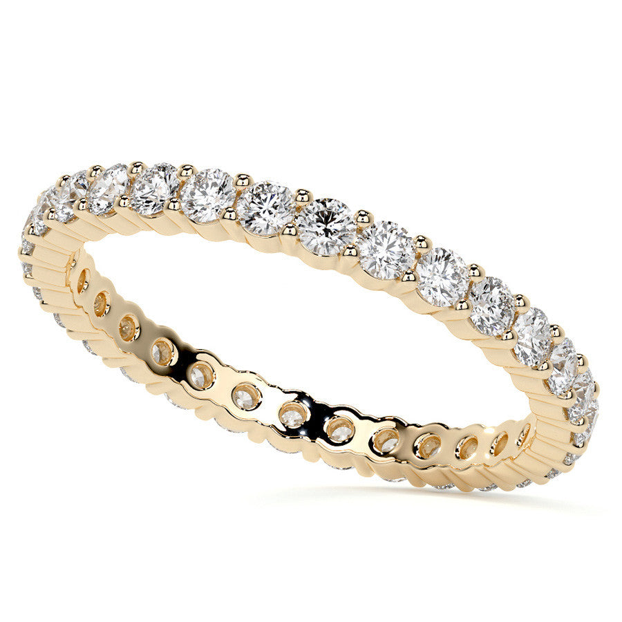 Round Brilliant Shared Prong Moissanite Eternity Ring 0.7ct - 0.9ct
