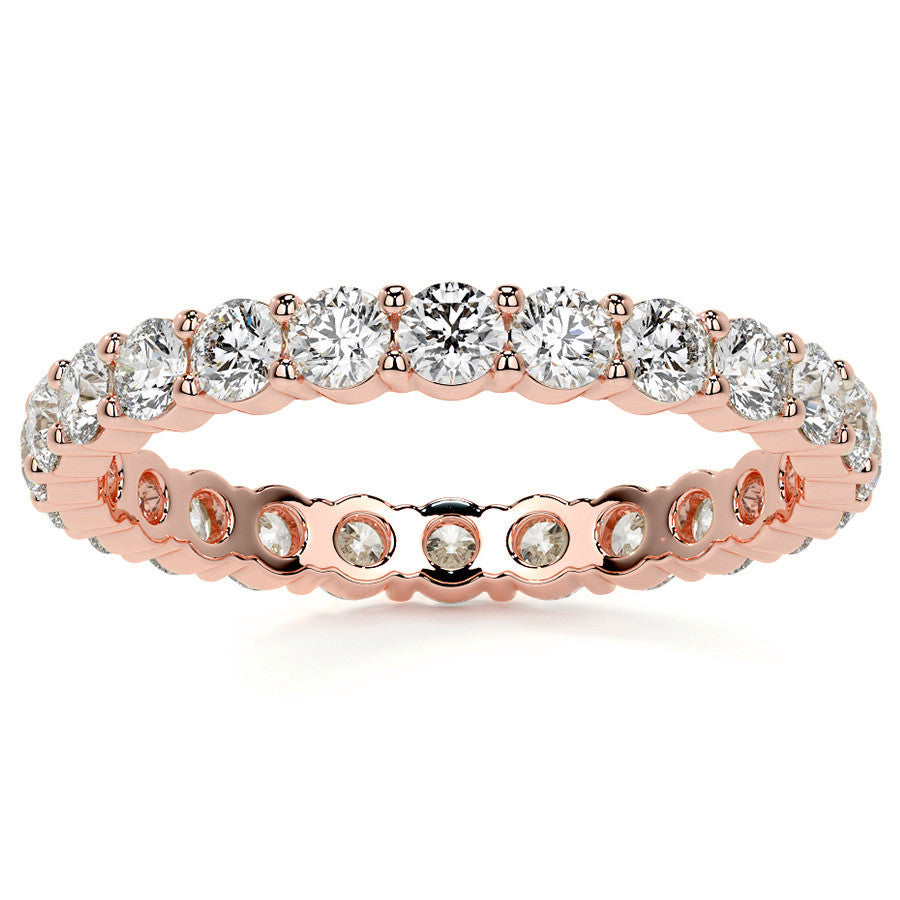 Round Brilliant Shared Prong Moissanite Eternity Ring 1.3ct - 1.5ct