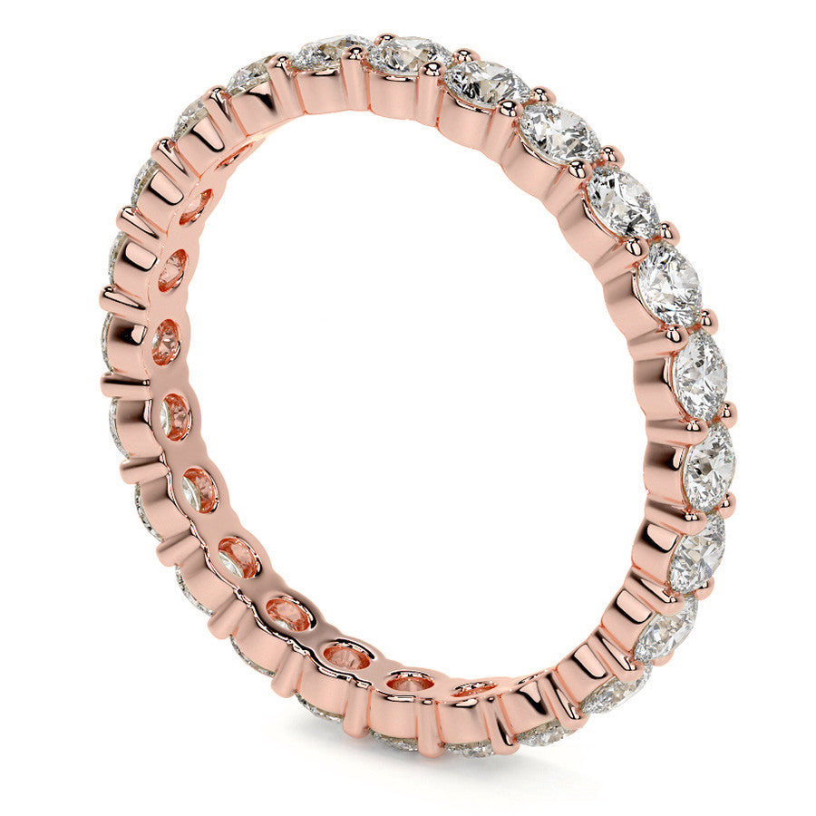 Round Brilliant Shared Prong Moissanite Eternity Ring 1.3ct - 1.5ct