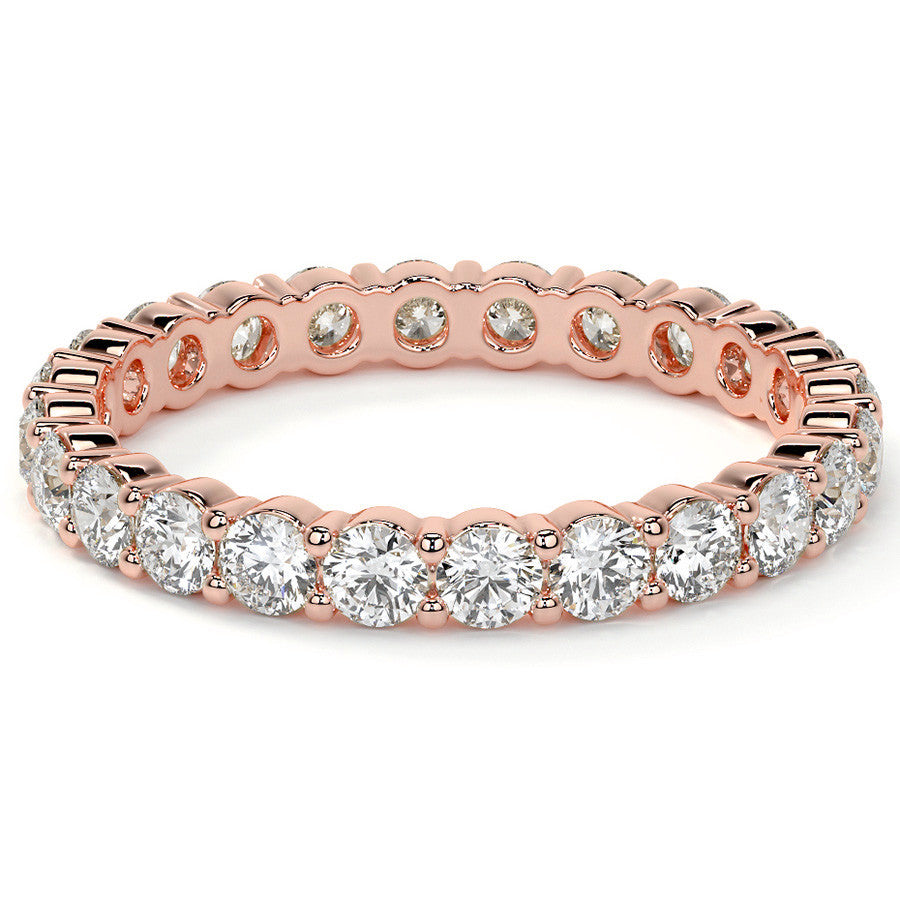 Round Brilliant Shared Prong Moissanite Eternity Ring 1.3ct - 1.5ct
