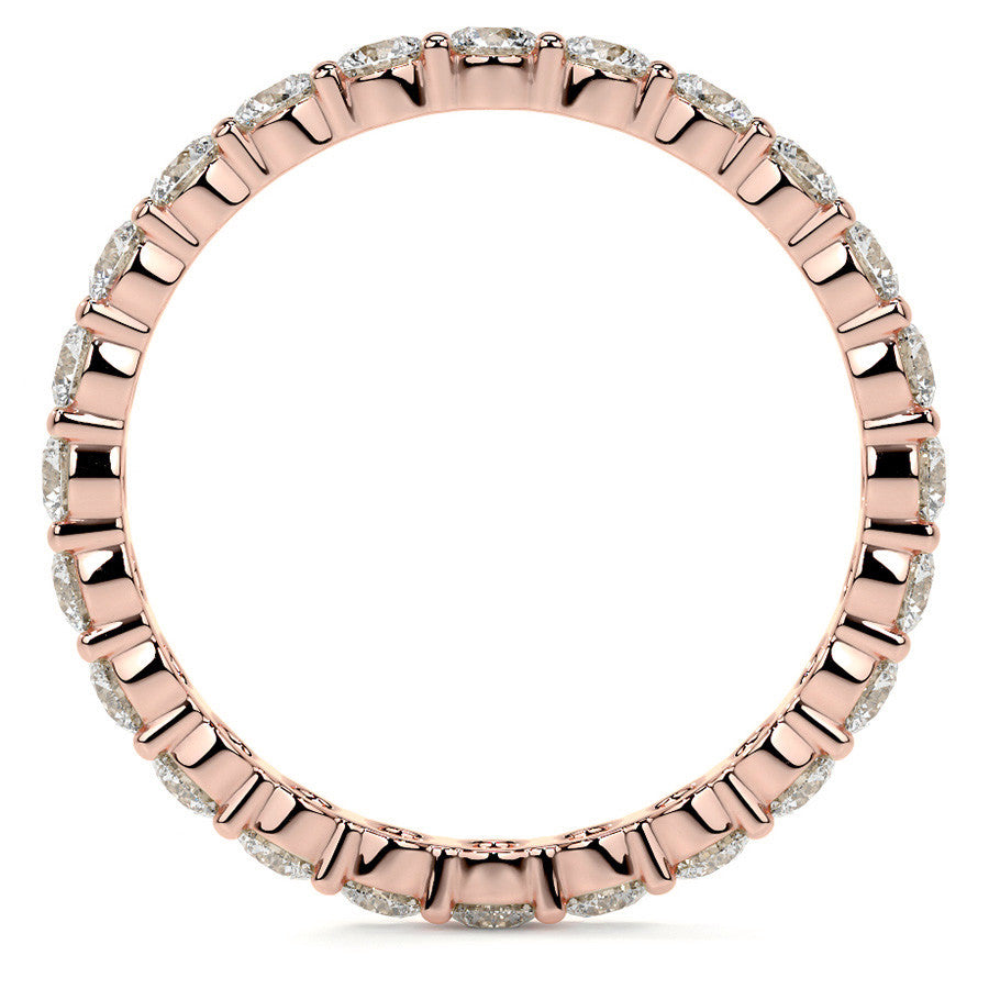 Round Brilliant Shared Prong Moissanite Eternity Ring 1.3ct - 1.5ct