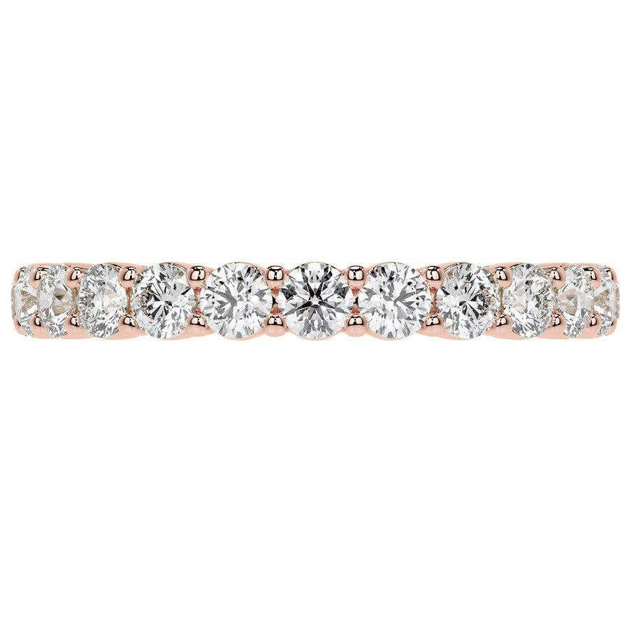 Round Brilliant Shared Prong Moissanite Eternity Ring 1.3ct - 1.5ct
