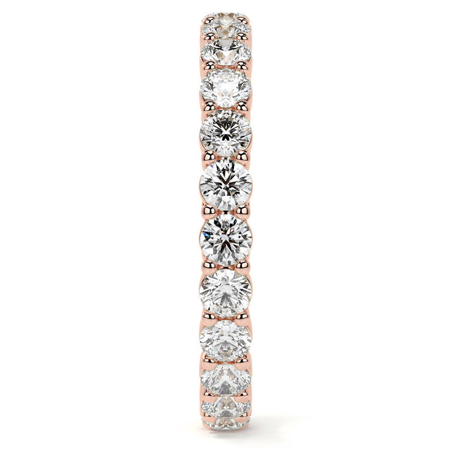 Round Brilliant Shared Prong Moissanite Eternity Ring 1.3ct - 1.5ct