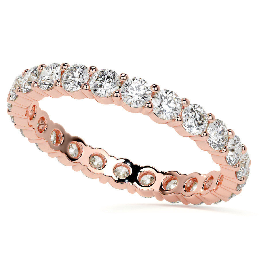 Round Brilliant Shared Prong Moissanite Eternity Ring 1.3ct - 1.5ct
