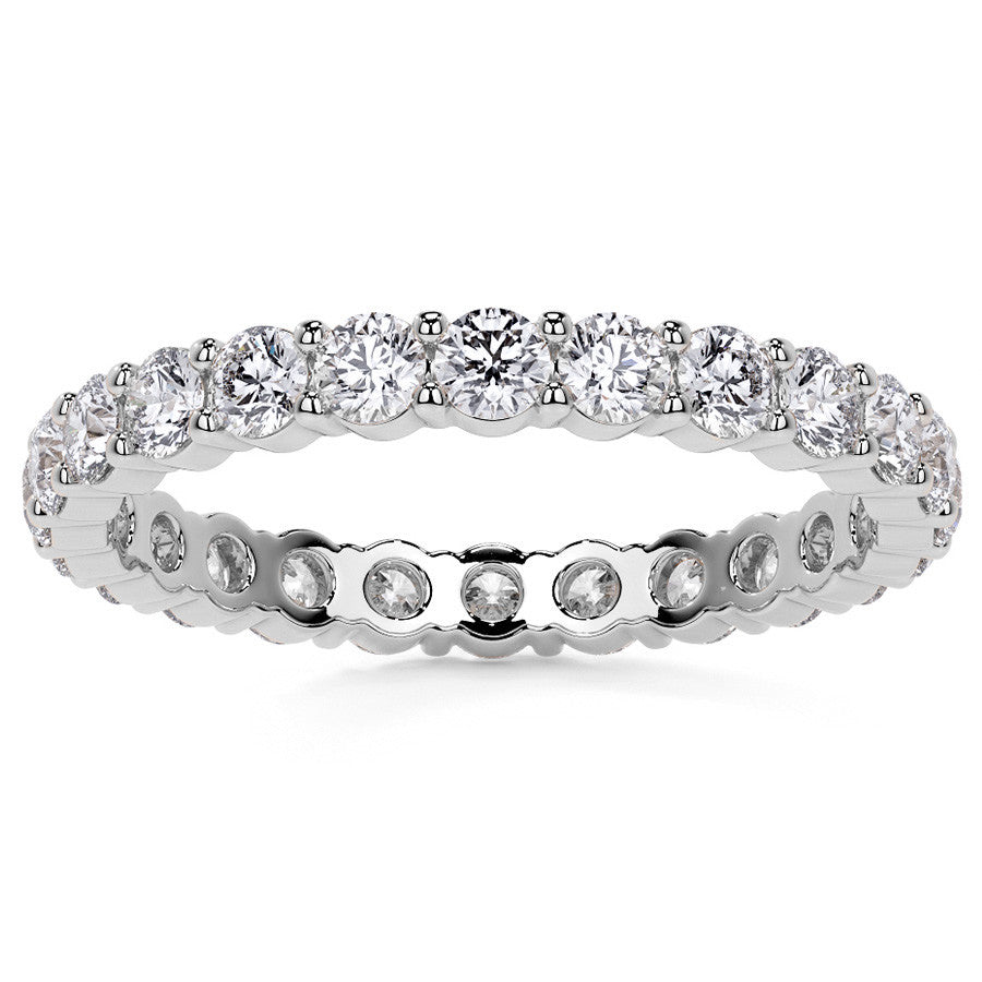 Round Brilliant Shared Prong Moissanite Eternity Ring 1.3ct - 1.5ct