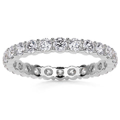 Round Brilliant Shared Prong Moissanite Eternity Ring 1.3ct - 1.5ct
