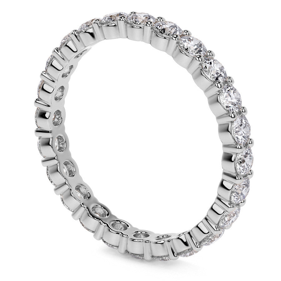 Round Brilliant Shared Prong Moissanite Eternity Ring 1.3ct - 1.5ct