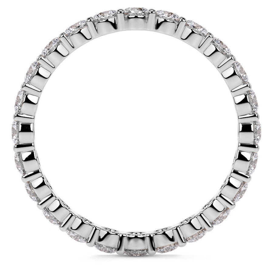 Round Brilliant Shared Prong Moissanite Eternity Ring 1.3ct - 1.5ct