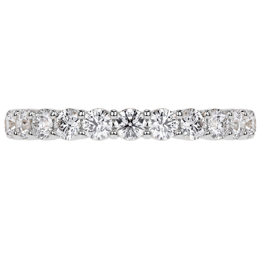 Round Brilliant Shared Prong Moissanite Eternity Ring 1.3ct - 1.5ct