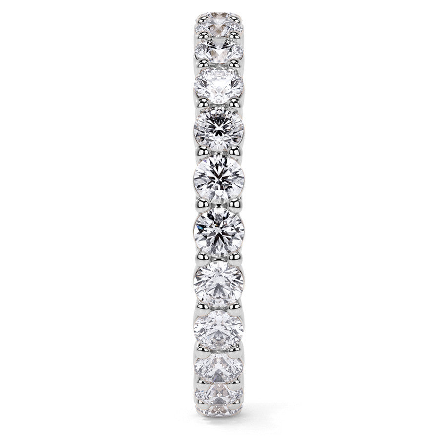 Round Brilliant Shared Prong Moissanite Eternity Ring 1.3ct - 1.5ct