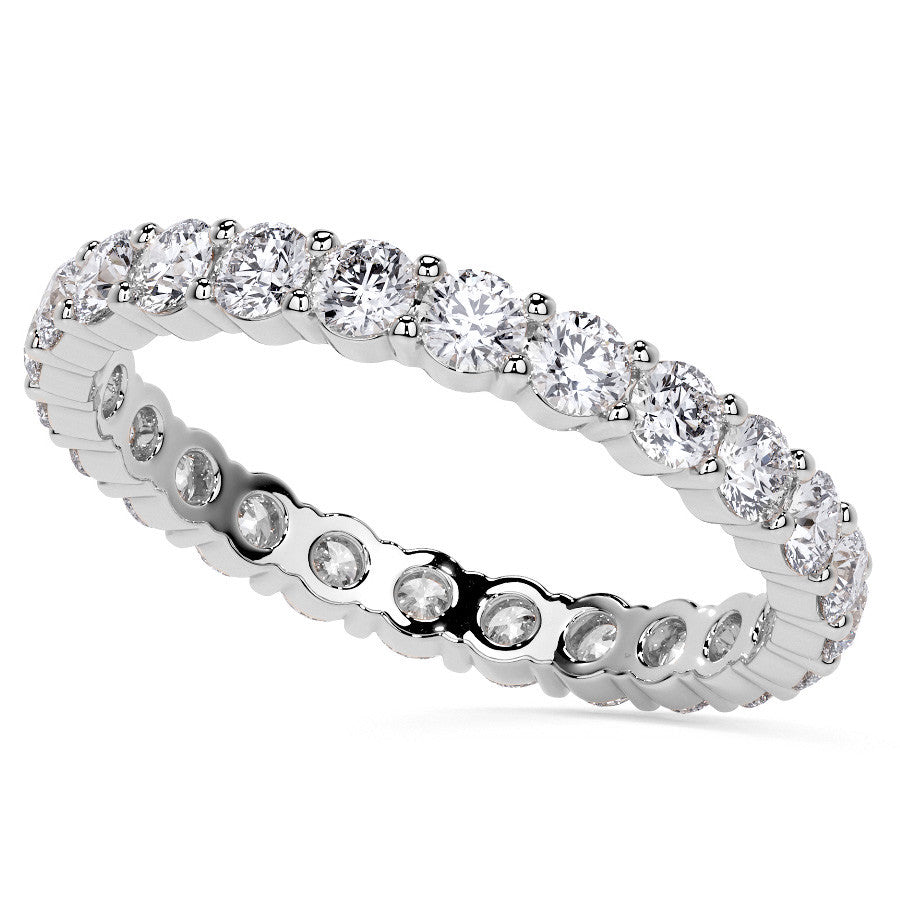 Round Brilliant Shared Prong Moissanite Eternity Ring 1.3ct - 1.5ct
