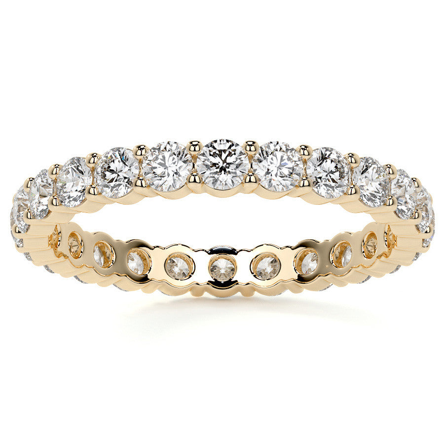 Round Brilliant Shared Prong Moissanite Eternity Ring 1.3ct - 1.5ct