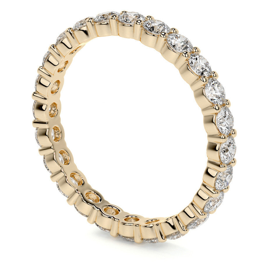 Round Brilliant Shared Prong Moissanite Eternity Ring 1.3ct - 1.5ct