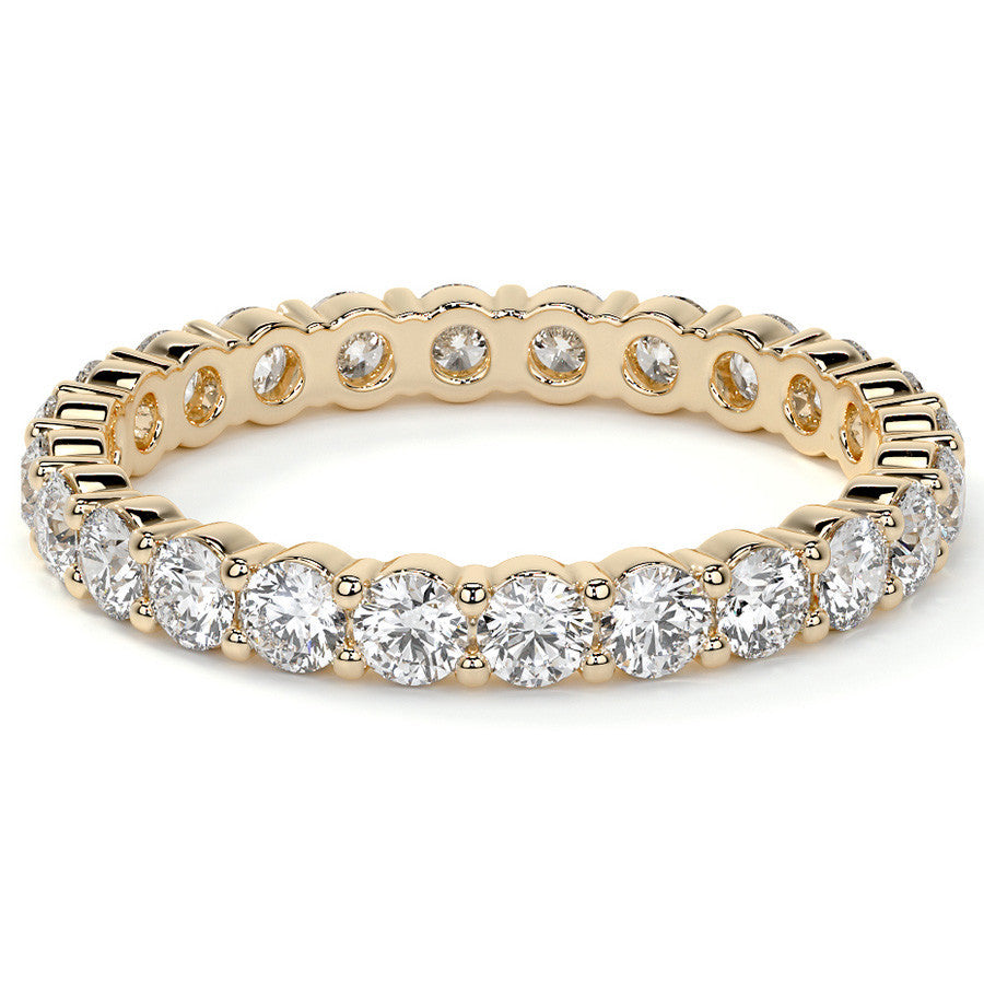 Round Brilliant Shared Prong Moissanite Eternity Ring 1.3ct - 1.5ct
