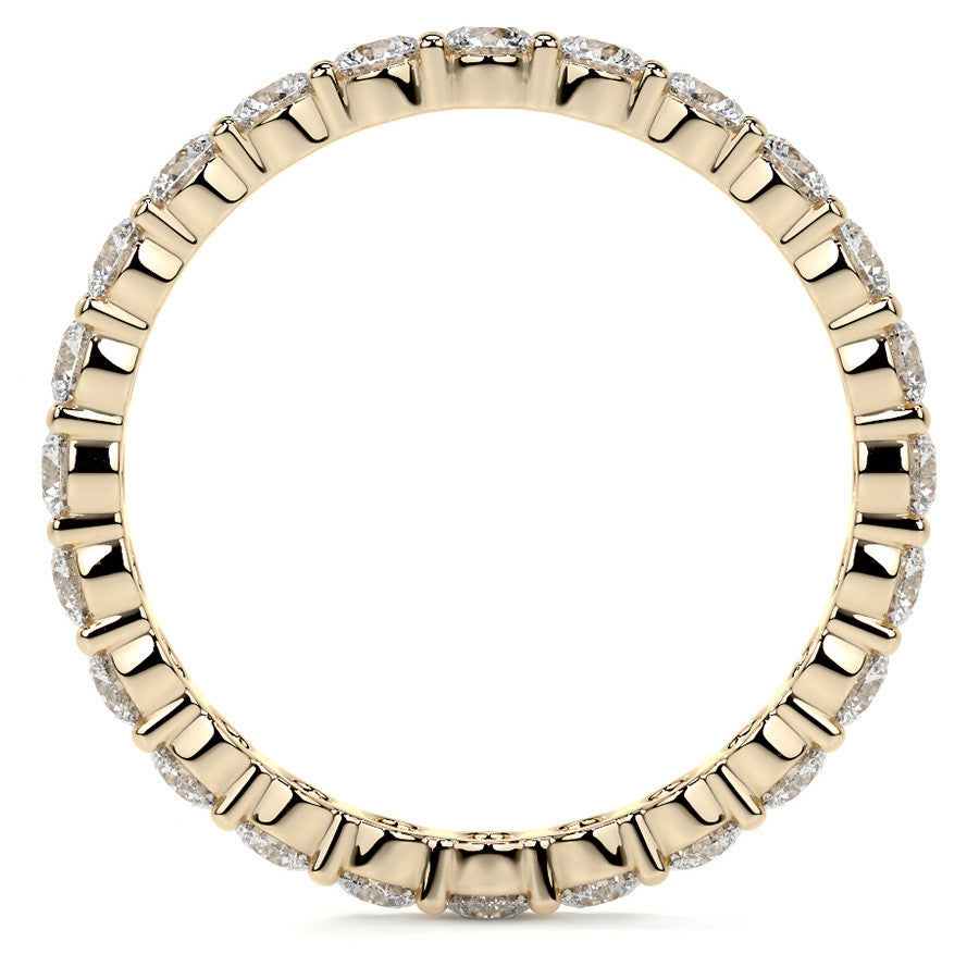 Round Brilliant Shared Prong Moissanite Eternity Ring 1.3ct - 1.5ct