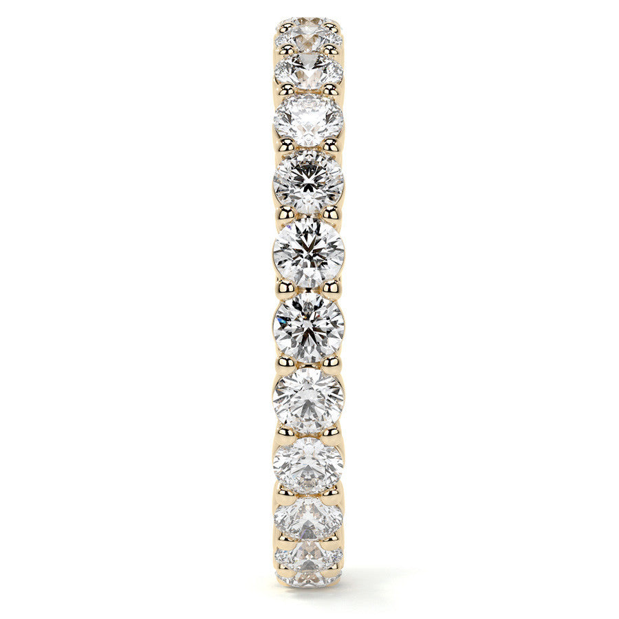 Round Brilliant Shared Prong Moissanite Eternity Ring 1.3ct - 1.5ct