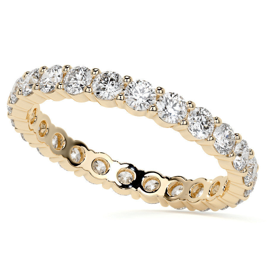 Round Brilliant Shared Prong Moissanite Eternity Ring 1.3ct - 1.5ct