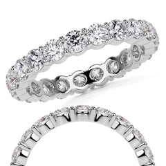 Round Brilliant Shared Prong Moissanite Eternity Ring 1.8ct - 2.1ct