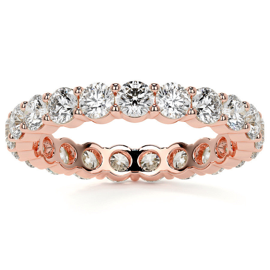 Round Brilliant Shared Prong Moissanite Eternity Ring 1.8ct - 2.1ct