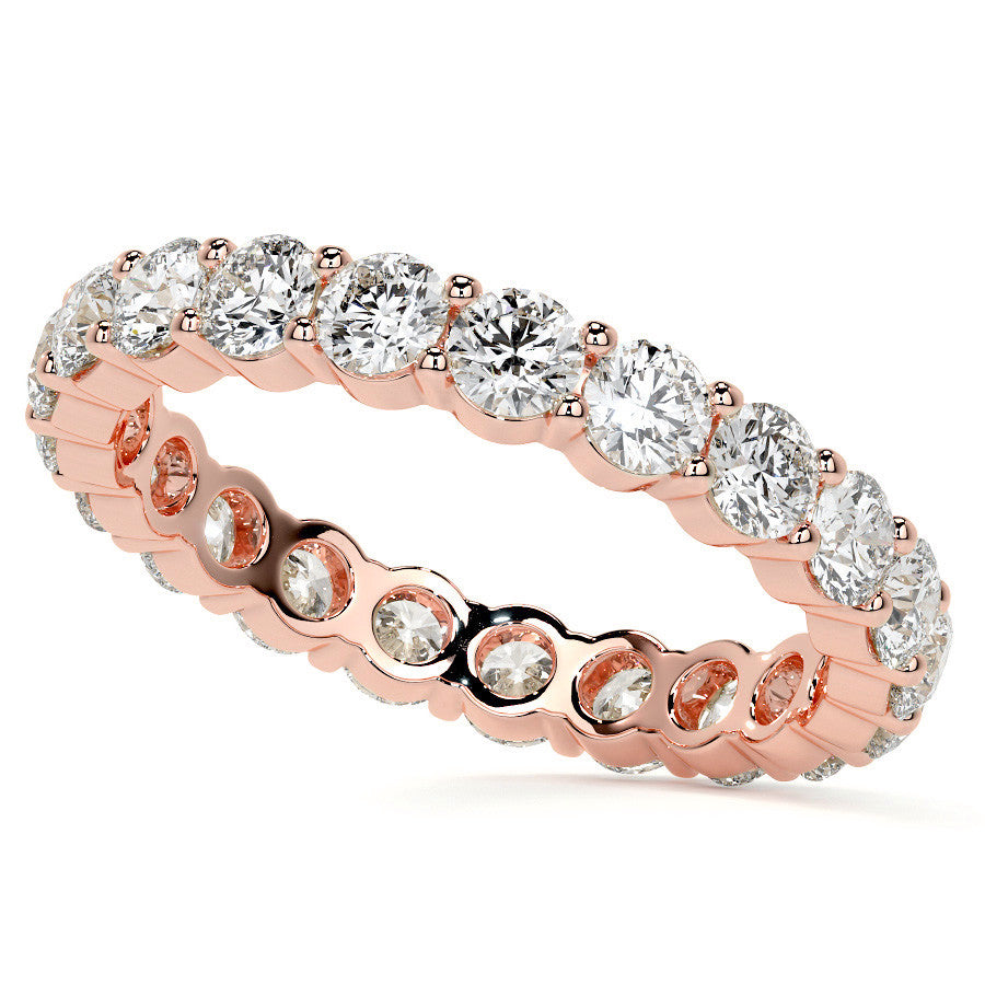 Round Brilliant Shared Prong Moissanite Eternity Ring 1.8ct - 2.1ct